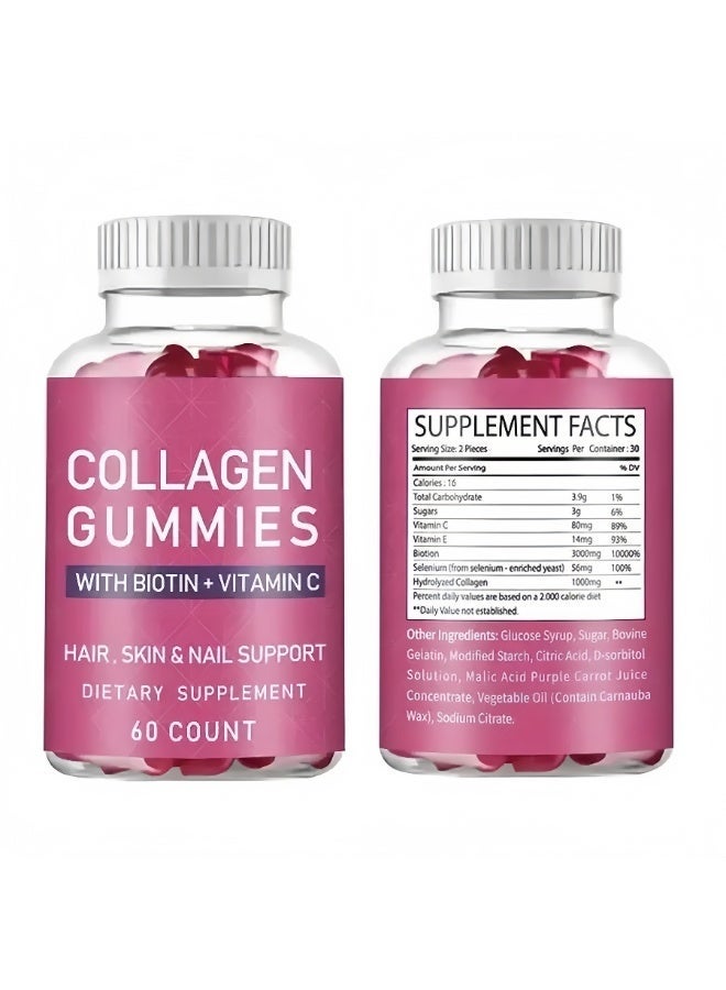 بيودي الكولاجين الإضافي القوي + البيوتين: الدعم الحلو للشعر والبشرة والأظافر، 60 مضغوطًا. - Image 4